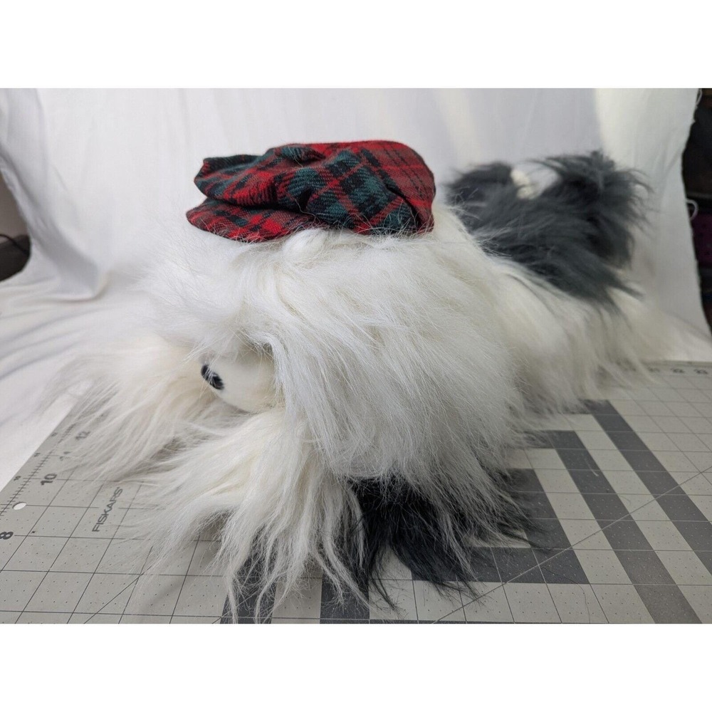 Sheepdog Plush Sheep Dog White Gray Beret 24 Inch MTY International Stuffed Toy